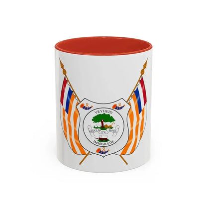 Coat of arms of the Orange Free State - Accent Coffee Mug 11oz Red - Go Mug Yourself
