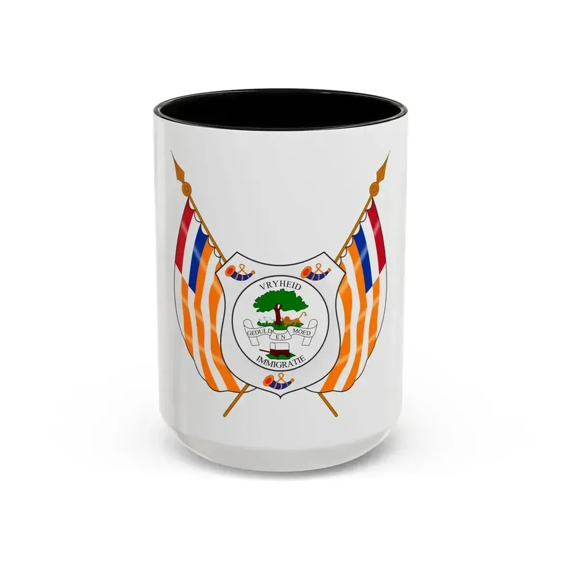 Coat of arms of the Orange Free State - Accent Coffee Mug 15oz Black - Go Mug Yourself
