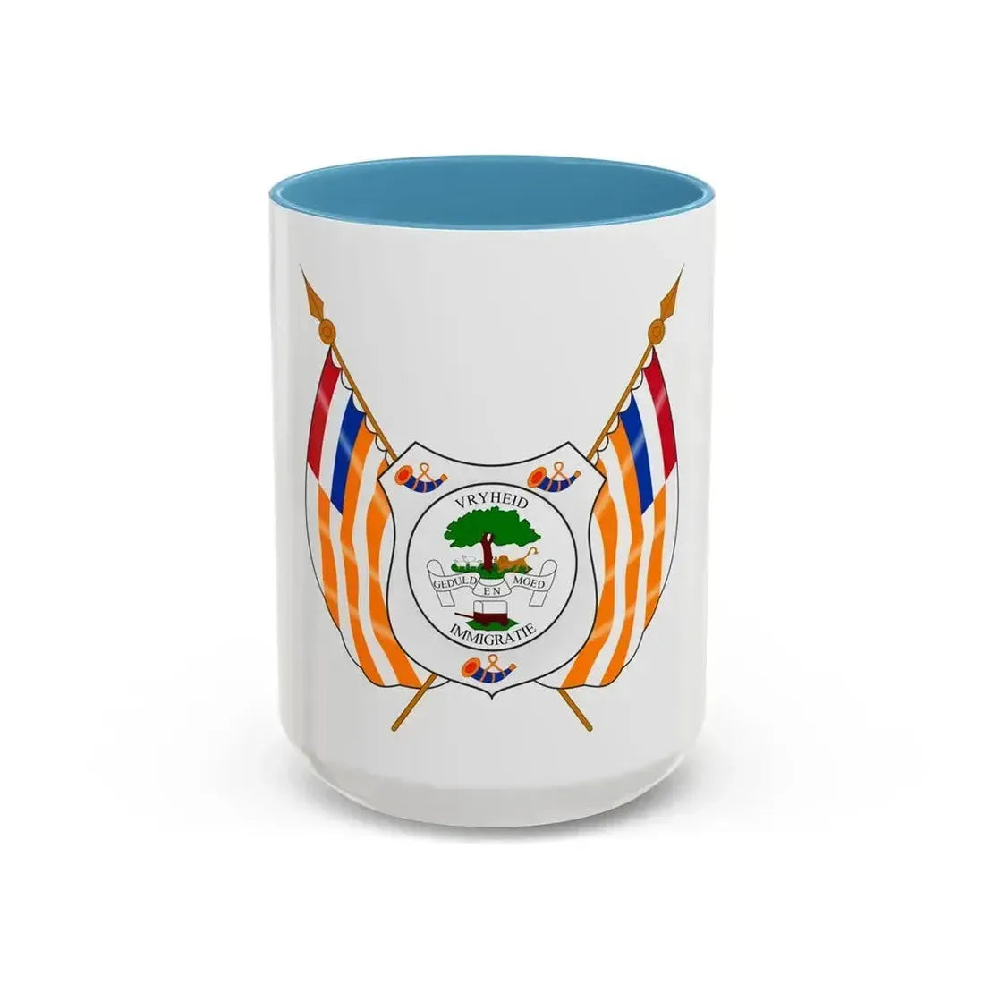Coat of arms of the Orange Free State - Accent Coffee Mug 15oz Light Blue - Go Mug Yourself