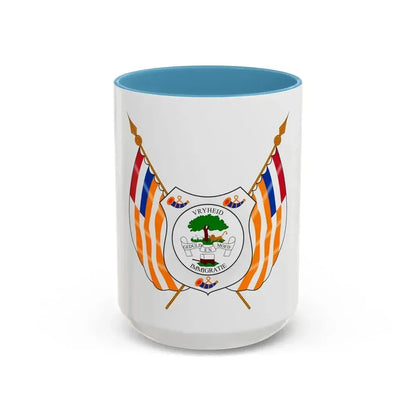 Coat of arms of the Orange Free State - Accent Coffee Mug 15oz Light Blue - Go Mug Yourself