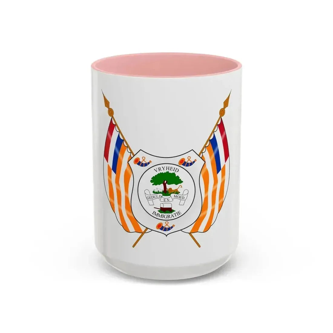 Coat of arms of the Orange Free State - Accent Coffee Mug 15oz Pink - Go Mug Yourself