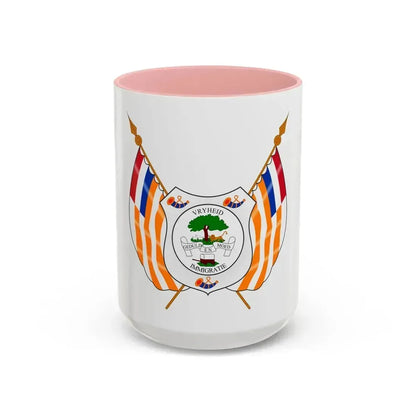Coat of arms of the Orange Free State - Accent Coffee Mug 15oz Pink - Go Mug Yourself