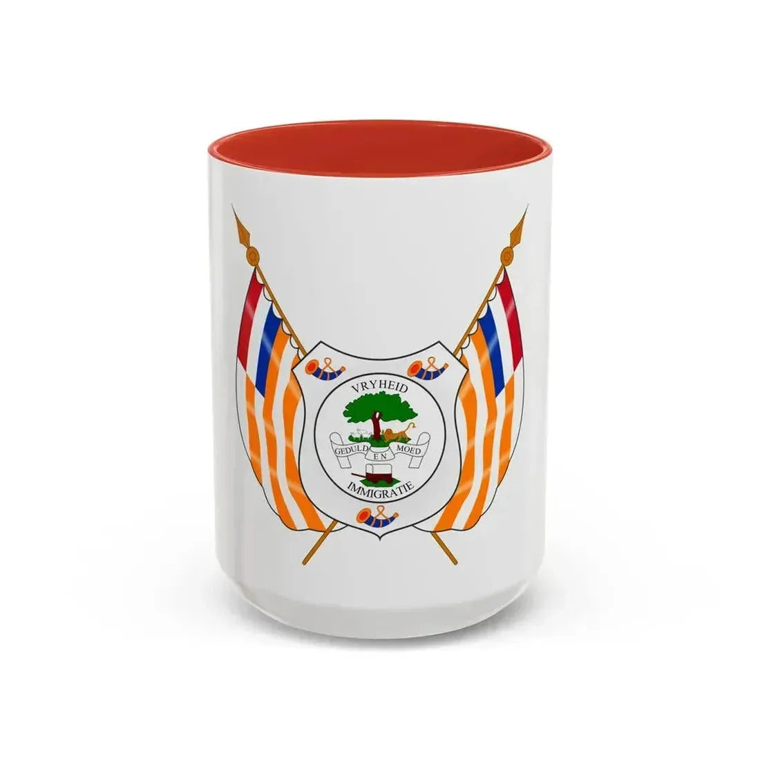 Coat of arms of the Orange Free State - Accent Coffee Mug 15oz Red - Go Mug Yourself