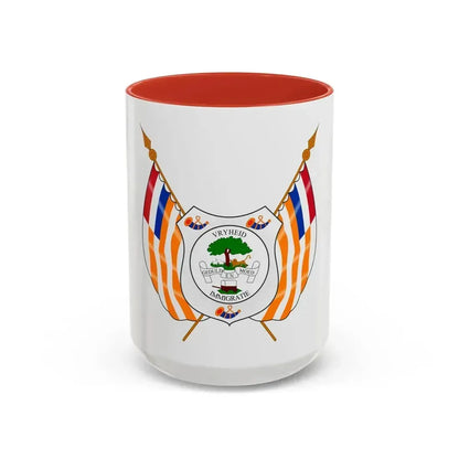 Coat of arms of the Orange Free State - Accent Coffee Mug 15oz Red - Go Mug Yourself