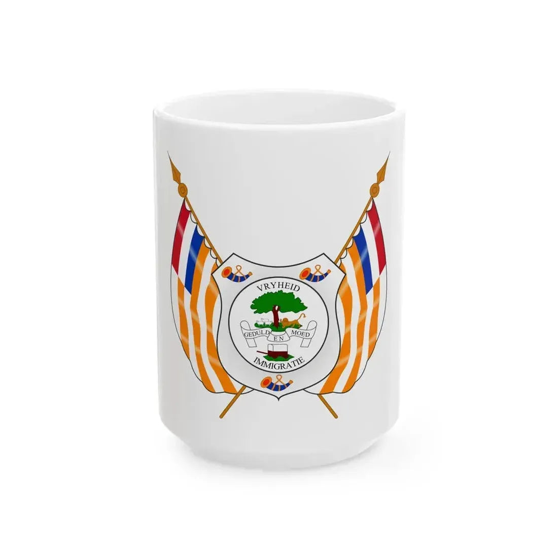 Coat of arms of the Orange Free State - White Coffee Mug 15oz - Go Mug Yourself