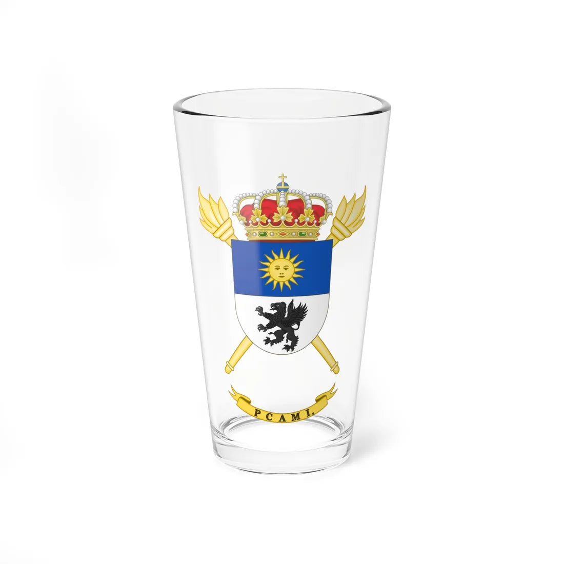 Coat of Arms of the PCAMI (Spain) (Coat of Arms) Pint Glass 16oz 16oz - Go Mug Yourself
