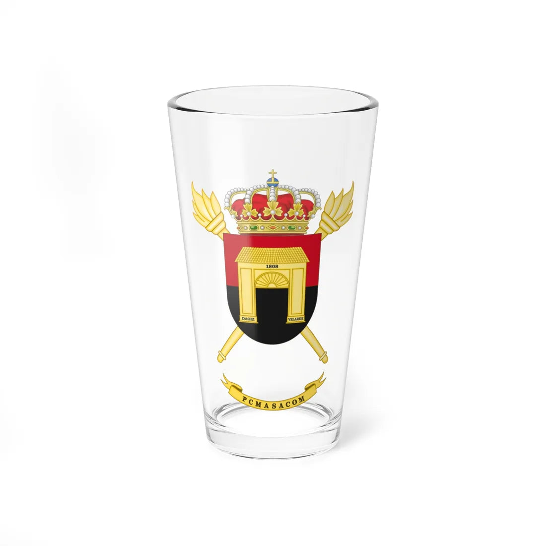 Coat of Arms of the PCMASACOM (Spain) (Coat of Arms) Pint Glass 16oz 16oz - Go Mug Yourself