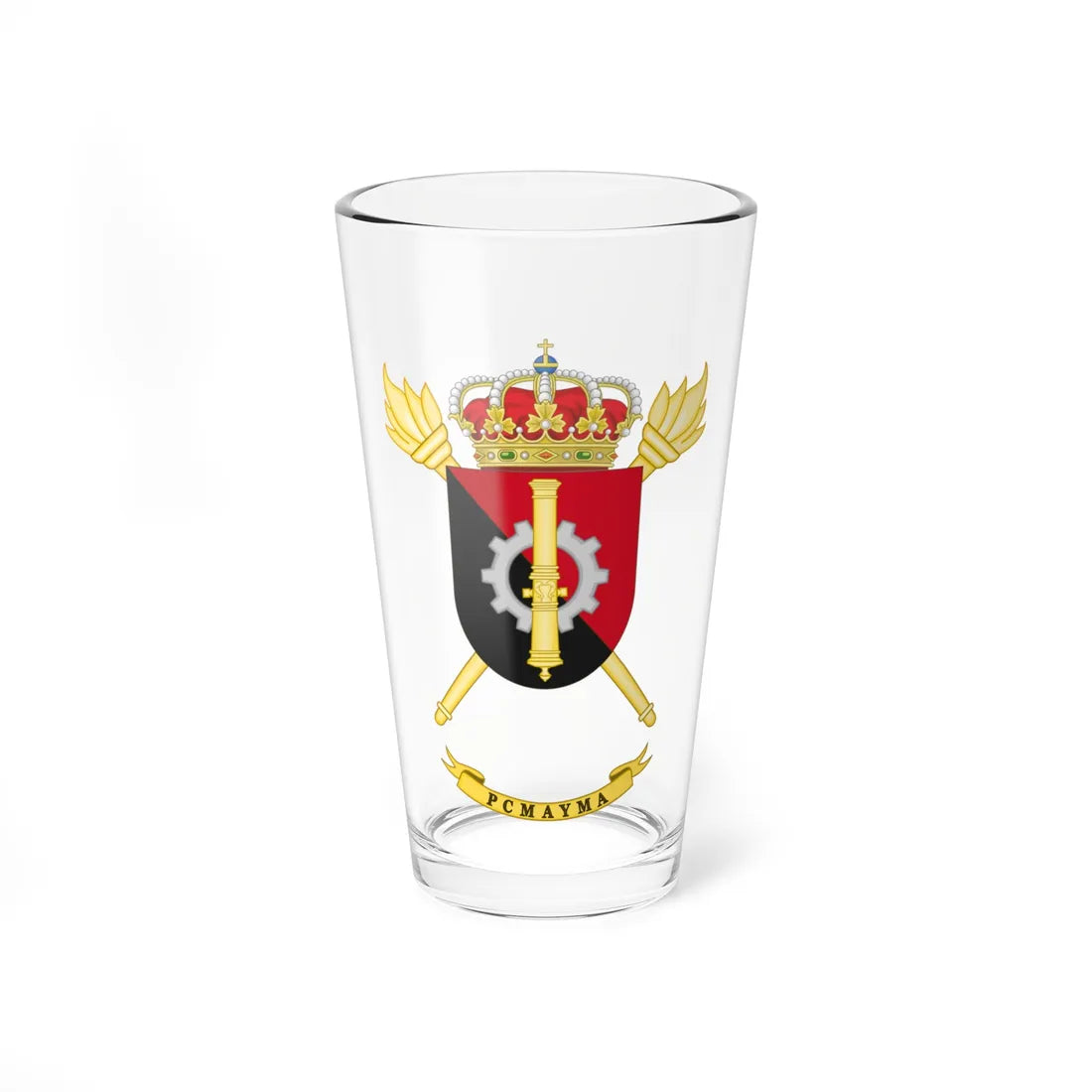 Coat of Arms of the PCMAYMA (Spain) (Coat of Arms) Pint Glass 16oz 16oz - Go Mug Yourself