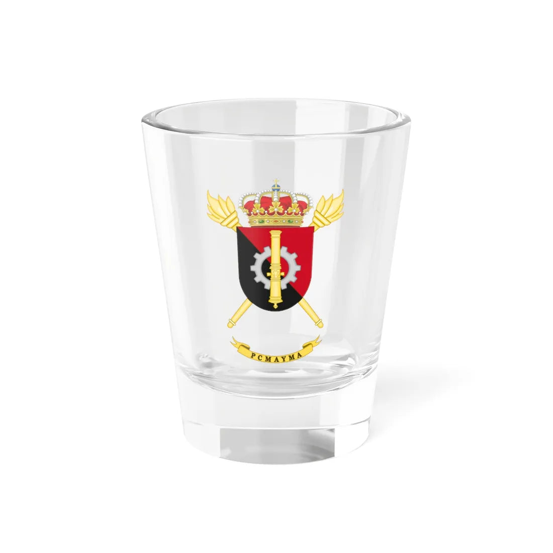 Coat of Arms of the PCMAYMA (Spain) (Coat of Arms) Shot Glass 1.5oz 1.5oz - Go Mug Yourself