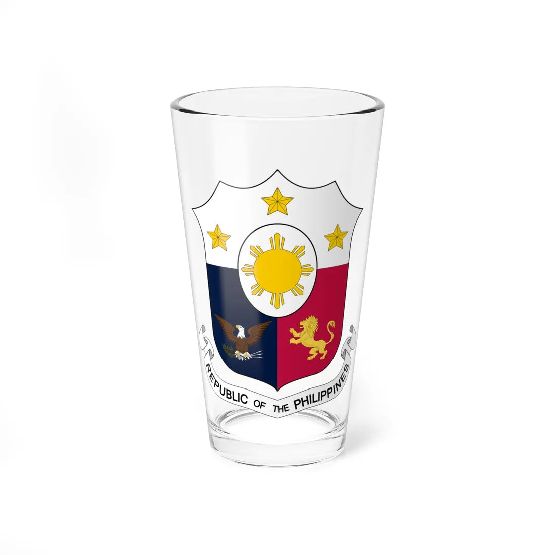 Coat of arms of the Philippines 1946-1978 19861998 (Philippines) (Coat of Arms) Pint Glass 16oz 16oz - Go Mug Yourself