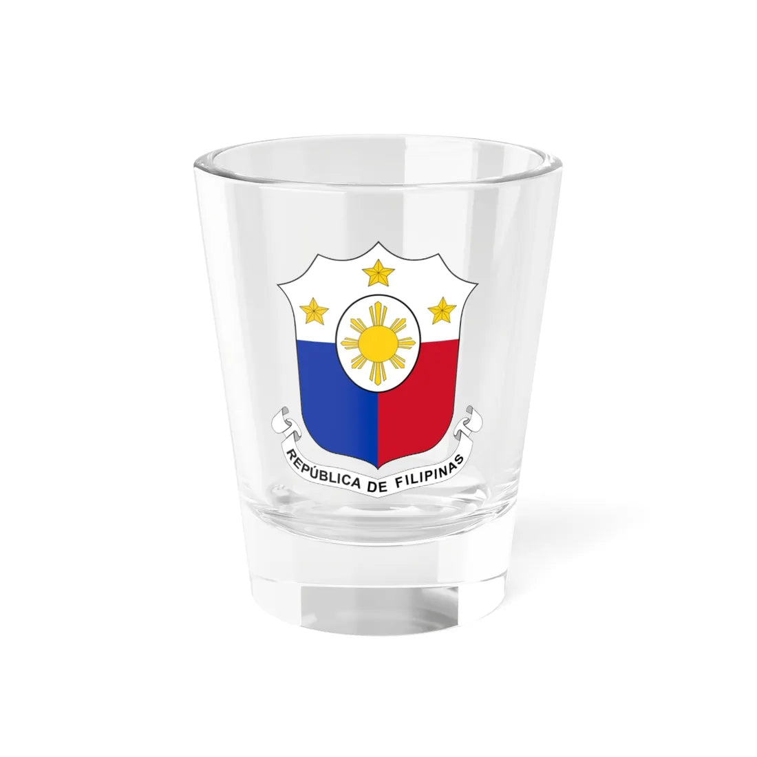 Coat of arms of the Philippines ES per 1998 Law (Philippines) (Coat of Arms) Shot Glass 1.5oz 1.5oz - Go Mug Yourself