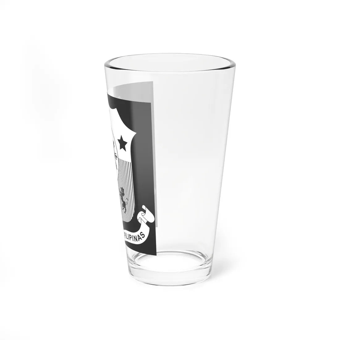 Coat of arms of the Philippines monochrome (Philippines) (Coat of Arms) Pint Glass 16oz - Go Mug Yourself