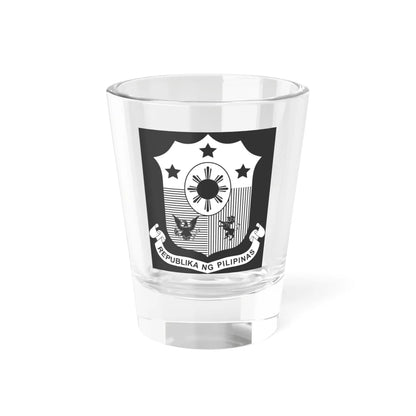Coat of arms of the Philippines monochrome (Philippines) (Coat of Arms) Shot Glass 1.5oz 1.5oz - Go Mug Yourself