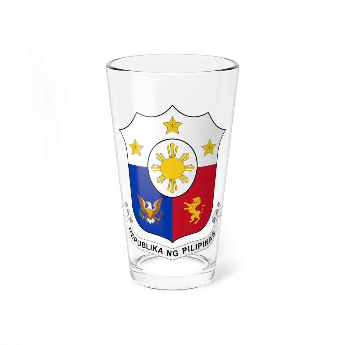 Coat of arms of the Philippines (Philippines) (Coat of Arms) Pint Glass 16oz 16oz - Go Mug Yourself