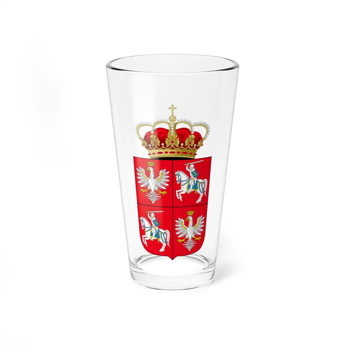 Coat of Arms of the PolishLithuanian Commonwealth (Lithuania) (Coat of Arms) Pint Glass 16oz 16oz - Go Mug Yourself