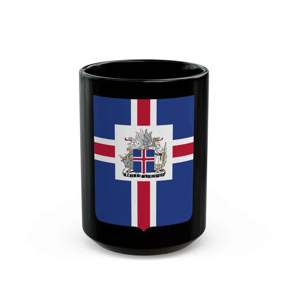 Coat of arms of the President of Iceland - Black Coffee Mug-15oz-Go Mug Yourself