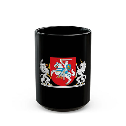 Coat of arms of the President of Lithuania - Black Coffee Mug-15oz-Go Mug Yourself