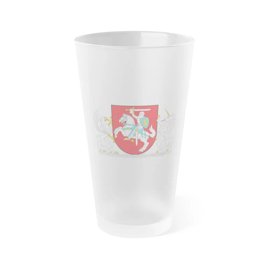 Coat of arms of the President of Lithuania - Frosted Pint Glass 16oz-16oz-Frosted-Go Mug Yourself