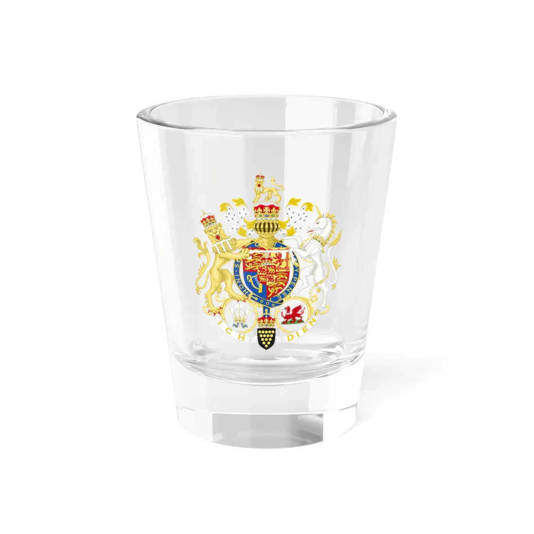 Coat of arms of the Prince of Wales (United Kingdom) (Coat of Arms) Shot Glass 1.5oz 1.5oz - Go Mug Yourself