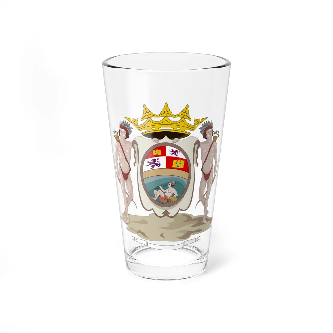 Coat of Arms of the Province of Louisiana (Costa Rica) (Coat of Arms) Pint Glass 16oz 16oz - Go Mug Yourself