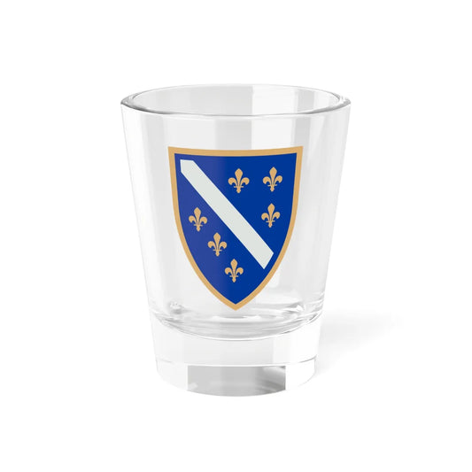 Coat of Arms of the Republic of Bosnia and Herzegovina 1992 (Bosnia and Herzegovina) (Coat of Arms) Shot Glass 1.5oz 1.5oz - Go Mug Yourself