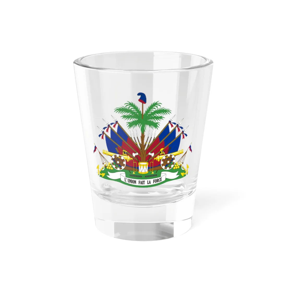 Coat of arms of the Republic of Haiti 1859-1964 (Haiti) (Coat of Arms) Shot Glass 1.5oz 1.5oz - Go Mug Yourself