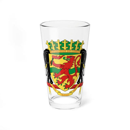 Coat of arms of the Republic of the Congo (Congo) (Coat of Arms) Pint Glass 16oz 16oz - Go Mug Yourself