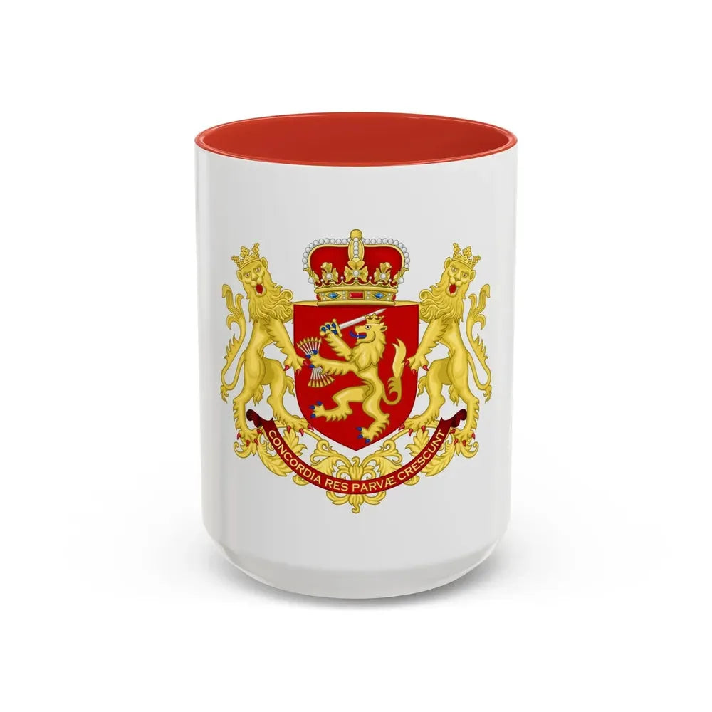 Coat of arms of the republic of the united Netherlands (after 1665) - Accent Coffee Mug 15oz Red - Go Mug Yourself