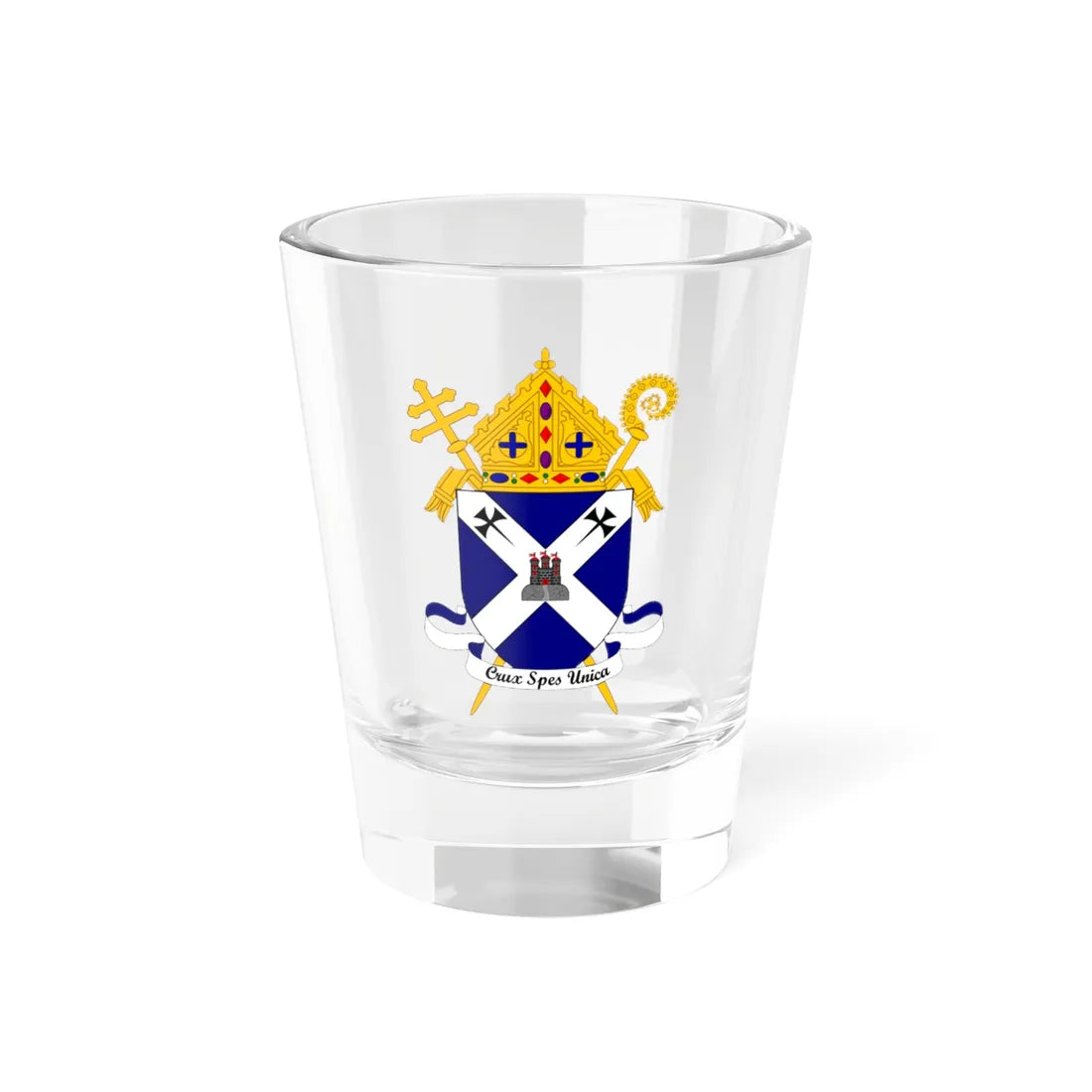Coat of Arms of the Roman Catholic Archdiocese of Edinburgh (Scotland) (Coat of Arms) Shot Glass 1.5oz 1.5oz - Go Mug Yourself