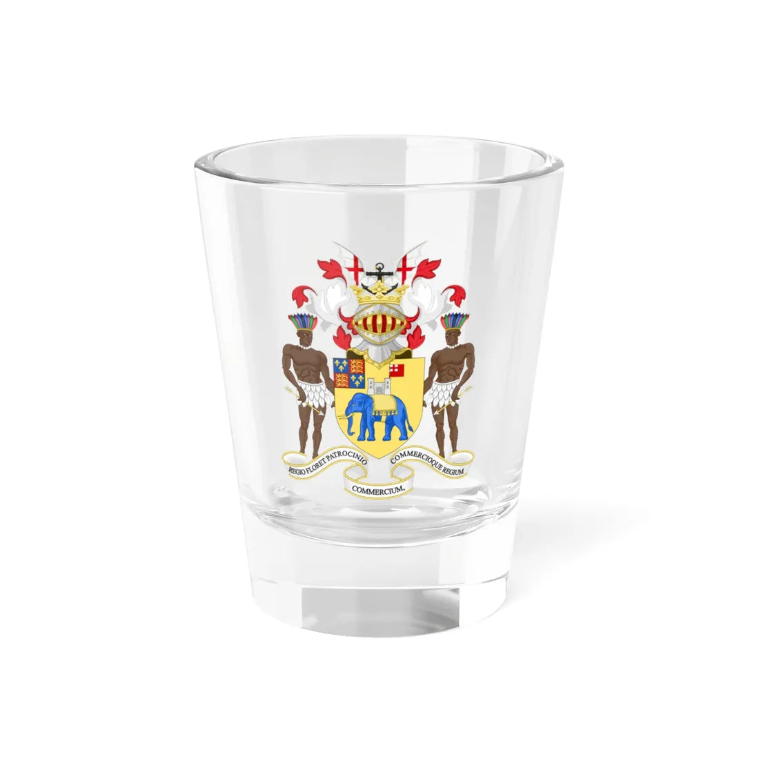 Coat of Arms of the Royal African Company (United Kingdom) (Coat of Arms) Shot Glass 1.5oz 1.5oz - Go Mug Yourself