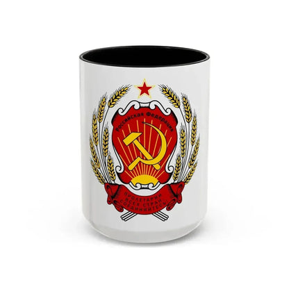 Coat of arms of the Russian Federation (1992-1993) - Accent Coffee Mug 15oz Black - Go Mug Yourself