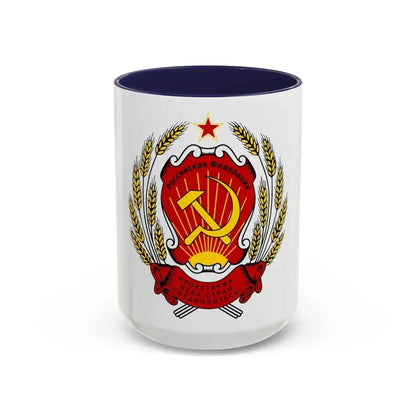 Coat of arms of the Russian Federation (1992-1993) - Accent Coffee Mug 15oz Navy - Go Mug Yourself