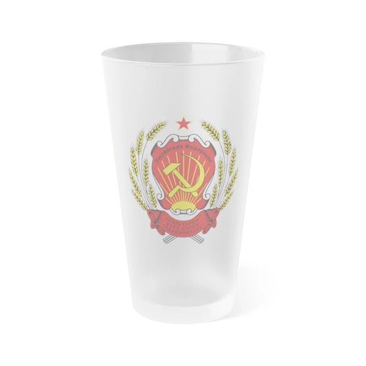 Coat of arms of the Russian Federation (1992-1993) - Frosted Pint Glass 16oz-16oz-Frosted-Go Mug Yourself