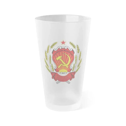 Coat of arms of the Russian Federation (1992-1993) - Frosted Pint Glass 16oz 16oz Frosted - Go Mug Yourself