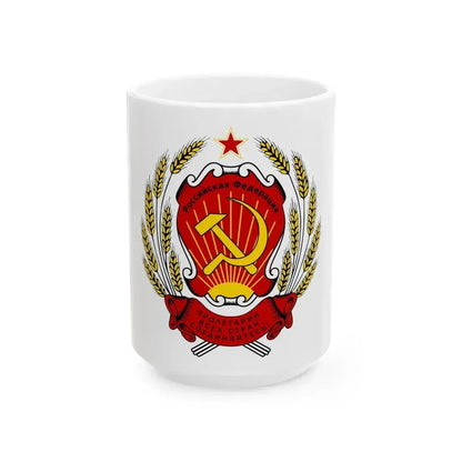 Coat of arms of the Russian Federation (1992-1993) - White Coffee Mug 15oz - Go Mug Yourself