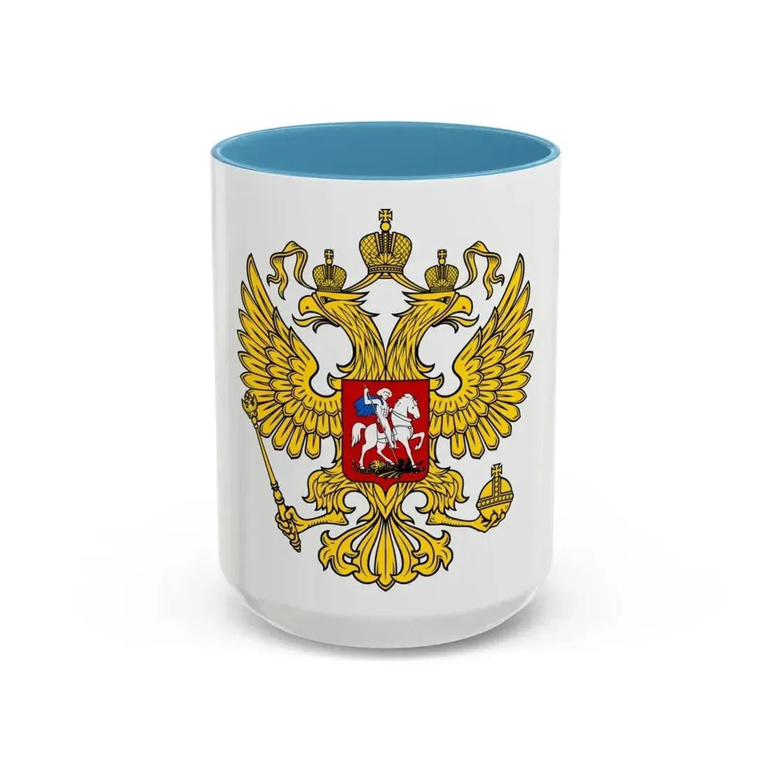Coat of Arms of the Russian Federation 2 - Accent Coffee Mug 15oz Light Blue - Go Mug Yourself