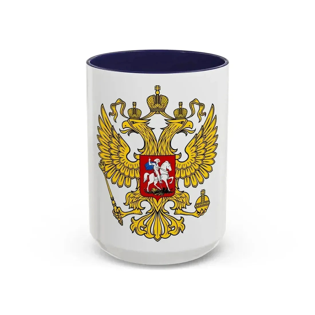 Coat of Arms of the Russian Federation 2 - Accent Coffee Mug 15oz Navy - Go Mug Yourself