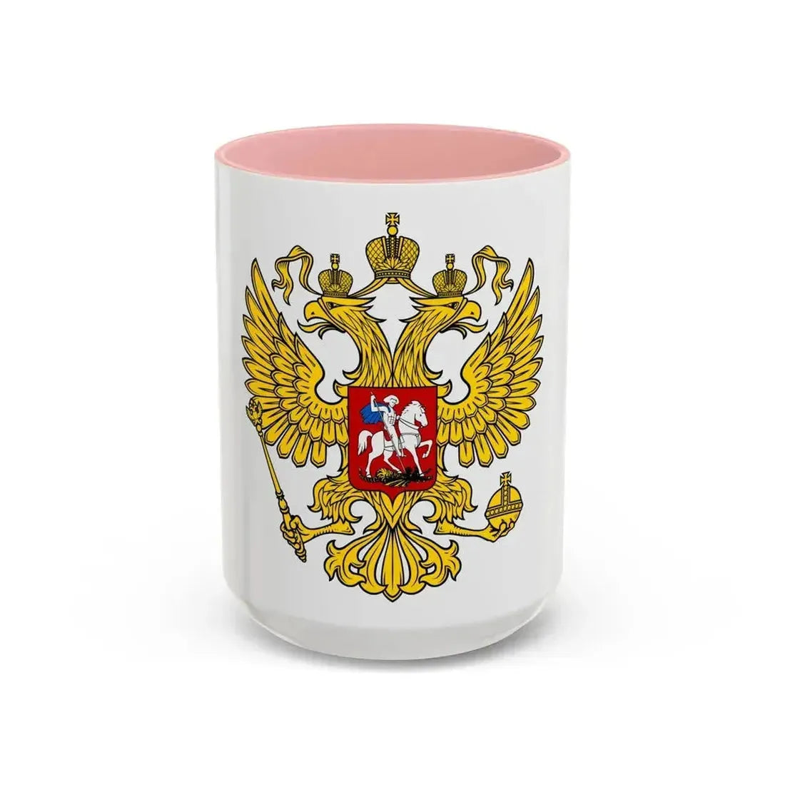 Coat of Arms of the Russian Federation 2 - Accent Coffee Mug 15oz Pink - Go Mug Yourself