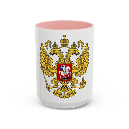Coat of Arms of the Russian Federation 2 - Accent Coffee Mug 15oz Pink - Go Mug Yourself