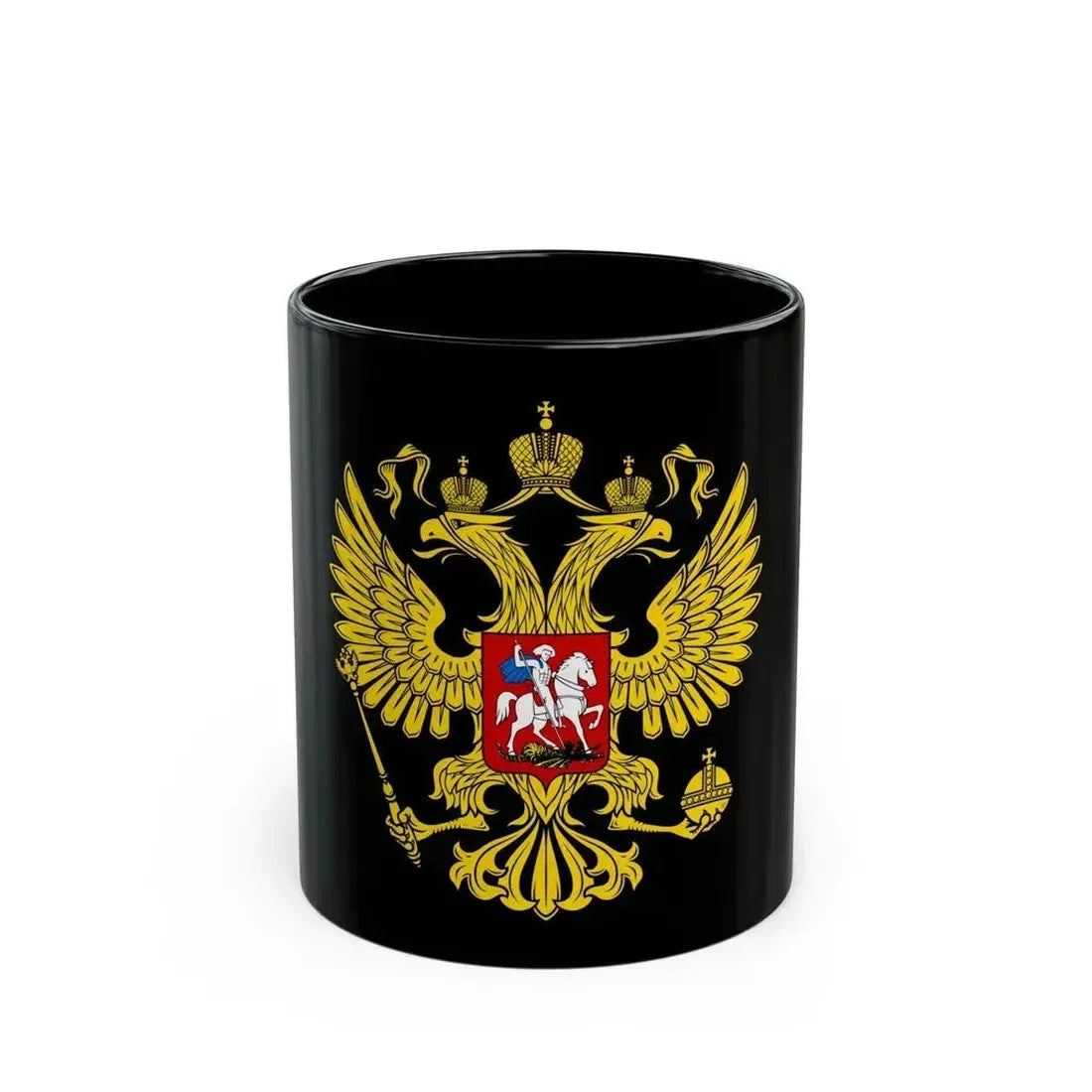 Coat of Arms of the Russian Federation 2 - Black Coffee Mug 11oz - Go Mug Yourself