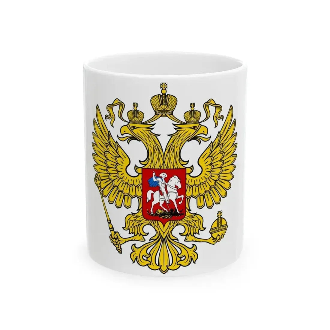 Coat of Arms of the Russian Federation 2 - White Coffee Mug 11oz - Go Mug Yourself