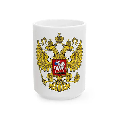 Coat of Arms of the Russian Federation 2 - White Coffee Mug 15oz - Go Mug Yourself