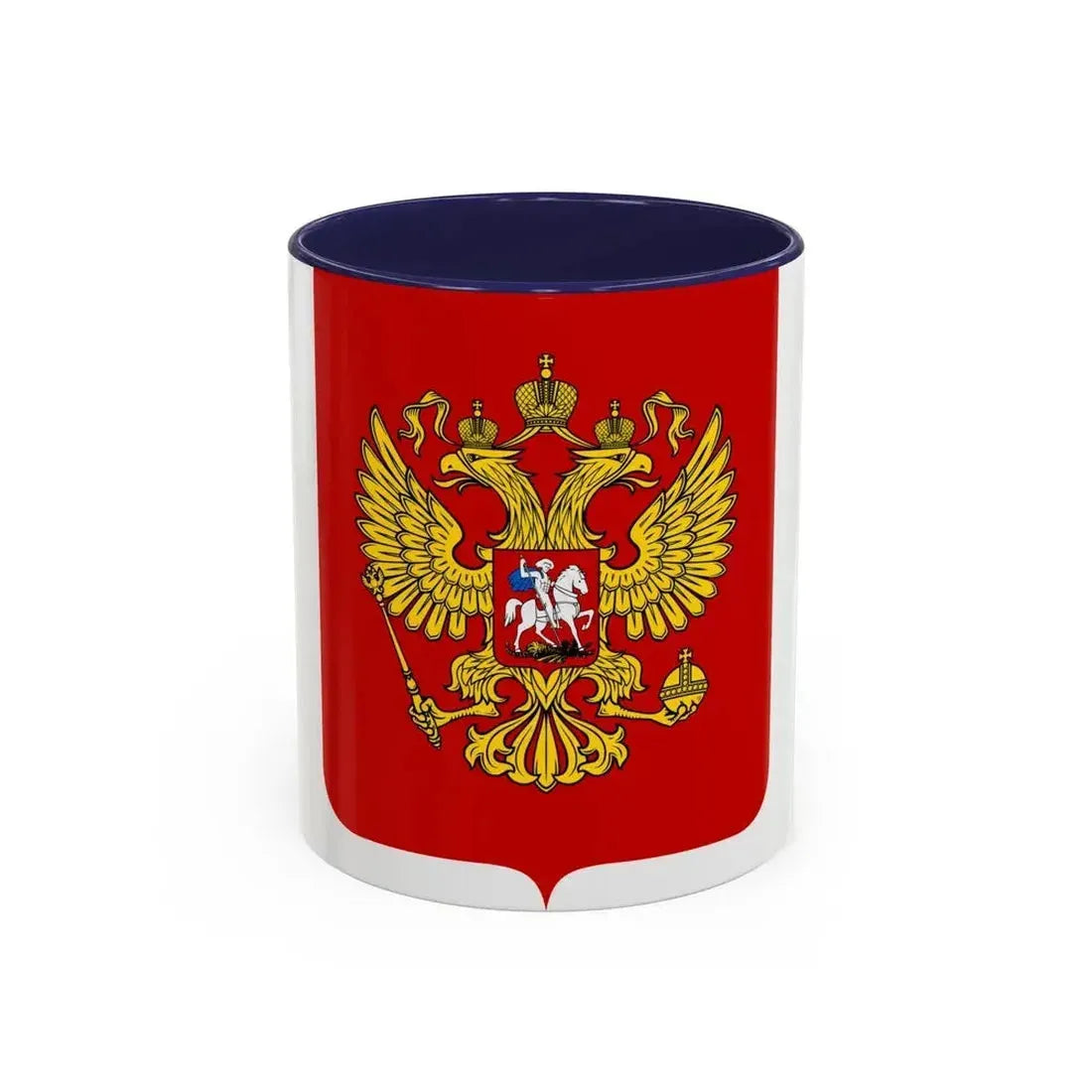 Coat of Arms of the Russian Federation - Accent Coffee Mug 11oz Navy - Go Mug Yourself