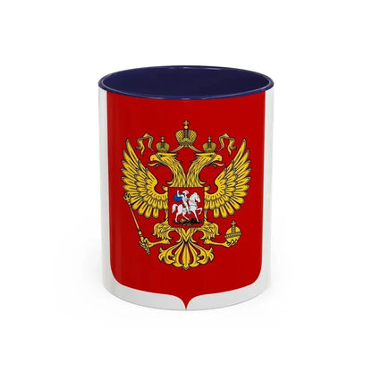 Coat of Arms of the Russian Federation - Accent Coffee Mug 11oz Navy - Go Mug Yourself