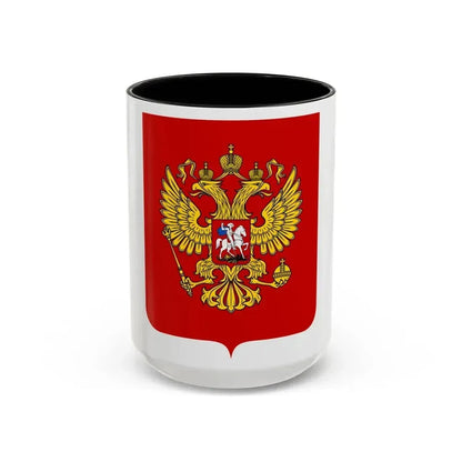 Coat of Arms of the Russian Federation - Accent Coffee Mug 15oz Black - Go Mug Yourself