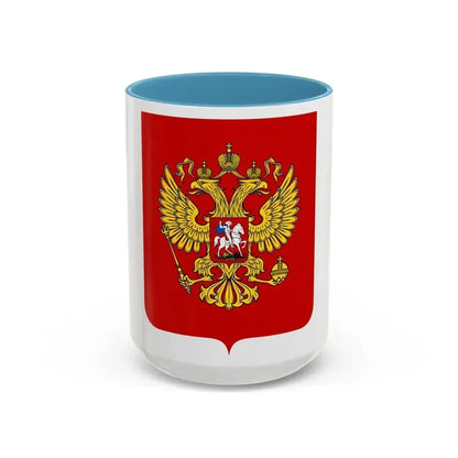 Coat of Arms of the Russian Federation - Accent Coffee Mug 15oz Light Blue - Go Mug Yourself