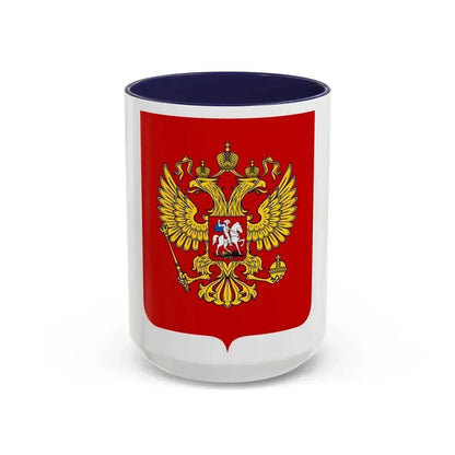 Coat of Arms of the Russian Federation - Accent Coffee Mug 15oz Navy - Go Mug Yourself