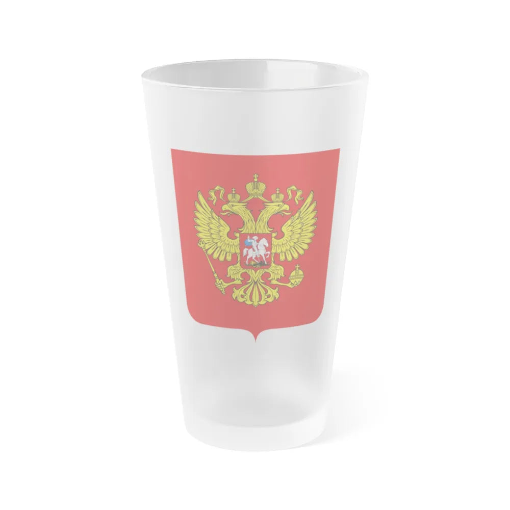 Coat of Arms of the Russian Federation - Frosted Pint Glass 16oz-Go Mug Yourself