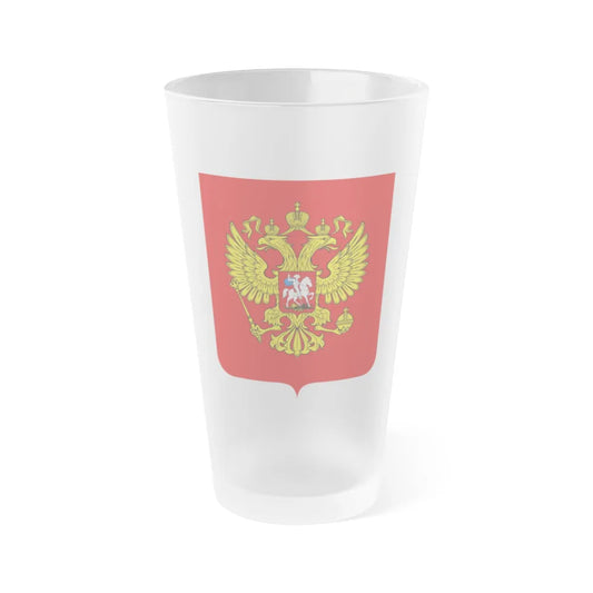 Coat of Arms of the Russian Federation - Frosted Pint Glass 16oz-Go Mug Yourself