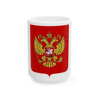 Coat of Arms of the Russian Federation - White Coffee Mug 15oz - Go Mug Yourself
